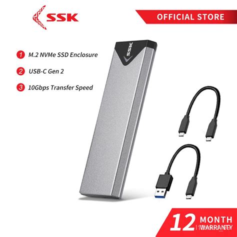 usb 3.1 gen2 aluminium enclosure|SSK Aluminum M.2 NVME SSD Enclosure Adapter, USB 3.1 Gen .